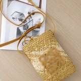 THEMEISLES New Luojia Crossbody Phone Bag Paper String Woven Fashion Ladies Bags Beach Vacation Straw Bag Women