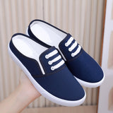 themeisles Factory Supply Slip-on Canvas Shoes Flat All-Match Pure White Cloth Shoes Female Nurse Lazy Shoes Casual Students' Shoes