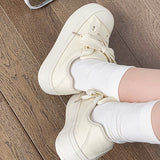 themeisles Women's Thick-Soled White Shoes  Summer New Women's Shoes Niche Casual Sneakers Versatile Student Canvas Shoes Ins Fashion