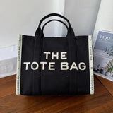 THEMEISLES Jordan Same Style Little Horse Letter Tote Bag Jacquard Canvas Shopping Bag Casual All-Match Commuter Bag Portable One-Shoulder Women