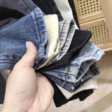 F Korean Style Loose Wide Leg Jeans for Women Spring and Autumn New High Waist Slimming Students All-Matching Straight Raddish Dad Jeans