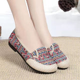 themeisles Women's Shoes Summer New Old Beijing Cloth Shoes Mother's Shoes Ethnic Style Woven Cloth Shoes Soft Bottom Breathable Cotton and Linen Women's Shoes