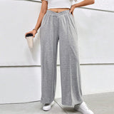 themeisles Cross-Border HOTan and NEWn plus Size Women's Clothes  Autumn and Winter New Elastic Waist Casual Wide-Leg Pants Fashion Sports Trousers Pant