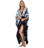 2025 new sunscreen shirt women's irregular printed cardigan long beach bikini sunshade jacket