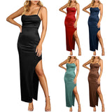 2025 Summer New  European and American Sexy High Waist Hip Lift Split Evening Dress Dress Women