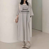 2025 THEMEISLES Manufacturer pure cotton T-shirt skirt women's spring and summer new Popularan products medium and long loose high-end fashion casual short t-sleeved jumpsuit