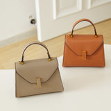 Bag popular new solid color messenger bag retro versatile handbag fashion shoulder bag large capacity Kelly bag women