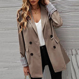 THEMEISLES 2023 cross-border autumn and winter new women's clothing  independent station solid color lapel button slim temperament blazer