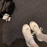 themeisles In Stock Sheepskin Version Su Cojin Same Upgraded Version Jack Purcell Thick Sole Height Increasing Casual Canvas Sneakers Women's White Shoes