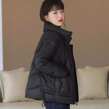 Hot casual winter fashion explosion short small light bread jacket stand-up collar duck down warm down jacket women