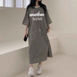 2025 THEMEISLES Manufacturer pure cotton Japanese short-sleeved dress women's summer popular new design loose printing medium and long t