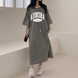 2025 THEMEISLES Manufacturer pure cotton T-shirt skirt women's spring and summer new Popularan products medium and long loose high-end fashion casual short t-sleeved jumpsuit