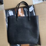 THEMEISLES Foreign Trade Tail Order Black Brown PU Large Capacity Totes Casual All-Match Women's Handbag Shoulder Bag Shopping Bag