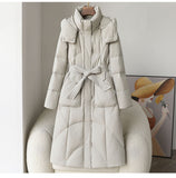 Down jacket women's winter 2025 new high-end and high-end Pinghu white duck down long white duck down warm women's clothing wholesale