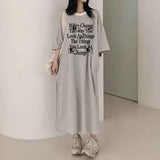 2025 THEMEISLES Manufacturer pure cotton fashion short-sleeved t-shirt skirt women's Korean version striped short-sleeved t-shirt dress women's summer tide new Korean version