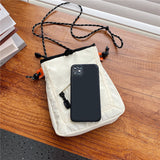 THEMEISLES Workwear Small Square Bag Men's and Women's  New Trendy Korean Style Mobile Phone for Students Japanese Ins Fresh Crossbody Canvas Bag