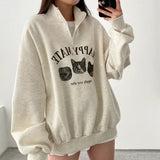 THEMEISLES Manufacturer Zipper Sweater Women's Hot Trade Thickened Large Size Top Korean Version Cute Fleece Thin popular Loose Spring