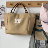 THEMEISLES 2022 Original Homemade Japanese Bucket-Type Tote Canvas Bag Simple All-Match Artistic Portable Bento Lunch Box Bag Women