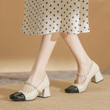 Pingdi Factory Cowhide Mary Jane Women's Shoes High Heel Su Cojin Same Style Pumps Huizhou Yue Xin Wang New High Heels