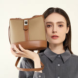 THEMEISLES 2025 Bucket bag women's new popular popular first-layer leather women's bag cowhide niche design portable commuter messenger bag