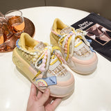 themeisles Spring New Women's Casual Shoes Ugly and Cute Big Head Sports Board Shoes Muffin Dissolved Platform Canvas Shoes Wholesale