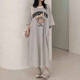 2025 THEMEISLES Manufacturer pure cotton South Korea popular spring and summer new women's round neck short sleeve medium and long T-shirt skirt fashionable versatile simple even