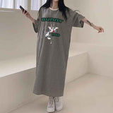 2025 THEMEISLES Manufacturer T-shirt skirt women's popular new summer explosion casual dress pure cotton Korean loose and thin letter short sleeves