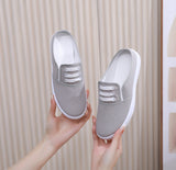 themeisles Factory Supply Slip-on Canvas Shoes Flat All-Match Pure White Cloth Shoes Female Nurse Lazy Shoes Casual Students' Shoes