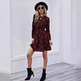 Popular trade ebay   2025 spring Popular and 2025 loose floral V-neck waist dress women