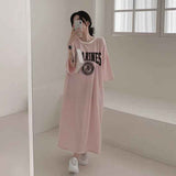 2025 THEMEISLES Manufacturer pure cotton T-shirt skirt women's spring and summer new Popularan products medium and long loose high-end fashion casual short t-sleeved jumpsuit