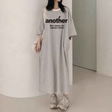 2025 THEMEISLES Manufacturer pure cotton Japanese short-sleeved dress women's summer popular new design loose printing medium and long t