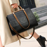 Handbag  large-capacity tote bag New women's commuter bag Fashion temperament Embossed women's bag can be one shoulder