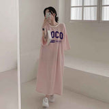 2025 THEMEISLES Manufacturer pure cotton T-shirt skirt women's spring and summer new Popularan products medium and long loose high-end fashion casual short t-sleeved jumpsuit