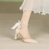 Women's Pearl Strap Shoes Summer Hollowed Sandals Pointed Low-Cut Stiletto Heel High Heels Fashion Sexy Women's Shoes