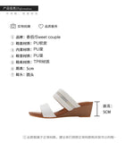 Cross-Border One-Strap Fashionable Elegant New Women's Shoes Comfortable Not Tired Foot Wedge Sandals