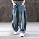 Loose plus Size Harem Jeans Women's New Spring New Plump Girls Baggy Pants All-Matching Casual Bloomers Fashion Style