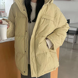 Liuke, medium and long hooded down jacket women's Korean version new 90 white duck down loose casual bread jacket tide 65093