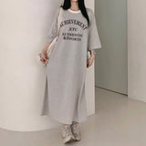 2025 THEMEISLES Manufacturer pure cotton South Korea popular spring and summer new women's round neck short sleeve medium and long T-shirt skirt fashionable versatile simple even