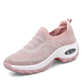 themeisles Women's Breathable Platform Spring and Summer New Sports and Leisure Women's Shoes Flyknit Casual Sneaker Cross-Border plus Size Women's Shoes