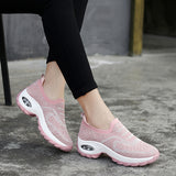 themeisles Women's Breathable Platform Spring and Summer New Sports and Leisure Women's Shoes Flyknit Casual Sneaker Cross-Border plus Size Women's Shoes