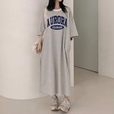 2025 THEMEISLES Manufacturer pure cotton T-shirt skirt women's spring and summer new Popularan products medium and long loose high-end fashion casual short t-sleeved jumpsuit