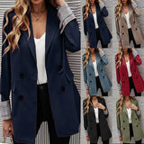 THEMEISLES 2023 cross-border autumn and winter new women's clothing  independent station solid color lapel button slim temperament blazer