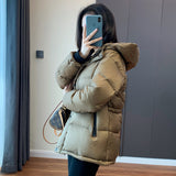 Counter color, high-end 90 white goose down jacket, US DuPont three-proof warm and thin hooded short down jacket for women's winter