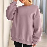 THEMEISLES Europe, America New  women's oversized sports crew neck pullover sweater casual and comfortable autumn fashion bathroom clothes