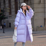 Women's new down jacket long loose trendy women's 90 white duck down new national standard high-end fashion casual coat