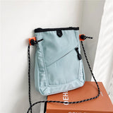 THEMEISLES Workwear Small Square Bag Men's and Women's  New Trendy Korean Style Mobile Phone for Students Japanese Ins Fresh Crossbody Canvas Bag