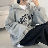 THEMEISLES Manufacturer fleece zipper sweater women's thin Japanese letter women's loose autumn and winter thickened jacket Korean wholesale