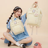 Cute Cheese Toffee Student Backpack Women's Commute Minimalist Schoolbag Small Portable Large Capacity Travel Backpack