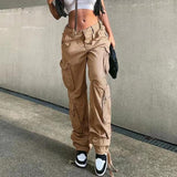 themeisles HOTan and NEWn New Foreign Trade Cross-Border Women's Clothing Street Hip Hop Style Low Waist Multi-Pocket Multi-Pocket Workwear Casual Pants Long