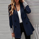 THEMEISLES 2023 cross-border autumn and winter new women's clothing  independent station solid color lapel button slim temperament blazer